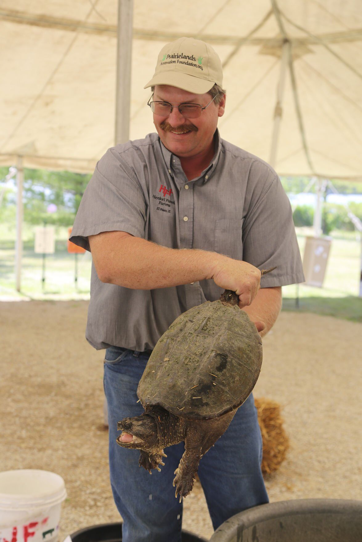 Brent Henkel with a snapping turtle